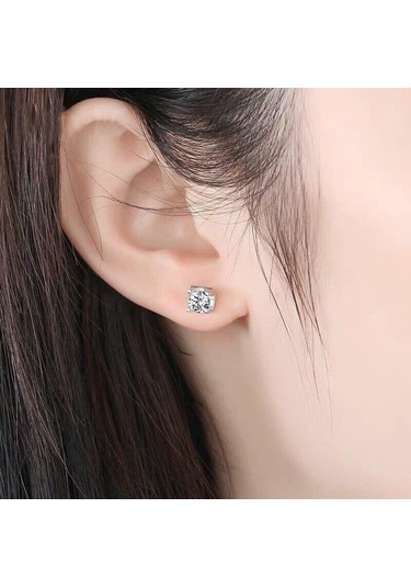 Yeşil Bagueringen Mavi Yeşil Renk Mozanit Küpe 925 Ayar Gümüş 1ct Düzenlendi Elmas Takı Düğün Parti Yıldönümü Hediyesi