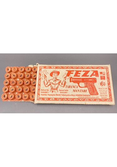 Feza Nostaljik Oyunca Mantar Kapsulu Kapsül Şaka Oyuncak Tabanca