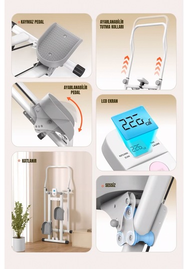 Robo Katlanabilir Dikey Tırmanma Egzersiz Aleti Yeni Versiyon Beyaz