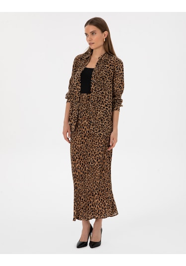 Pierre Cardin Kadın Camel Etek Dokuma 50313694-vr015 CAMEL