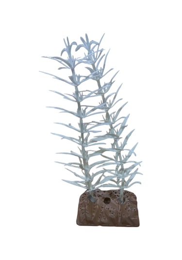 Akvaryum Yapay Bitki Süsü Kedi Tırnağı Beyaz 14 Cm