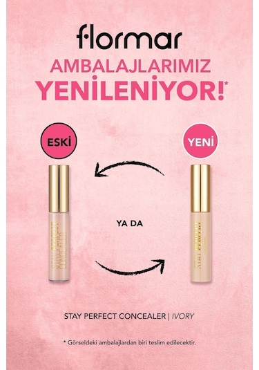 Flormar Stay Perfect Yüksek Pigmentli & Yarı Mat Bitişli Likit Kapatıcı 004 Ivory