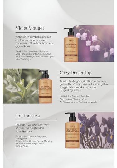 Kundal Eau Thermale Scrub Body Wash Leather Iris Menekşe 500 ML