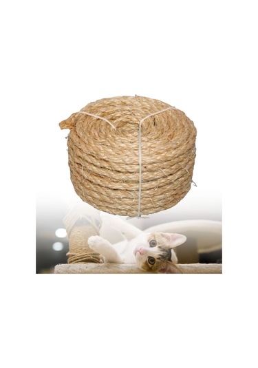Magideal Suntek Bükülmüş Sisal Halat Kedi Tırmalama Direği 6 MM 15 Mt