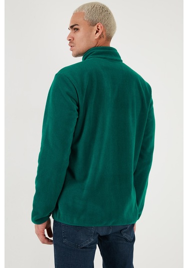 Buratti Regular Fit Anti-Pilling Tüylenme Yapmayan Dik Yaka Kalın Kışlık Şardonlu Erkek Polar 5896700 Yeşil