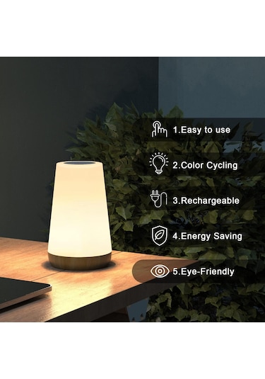 Led Gece Lambası, Komodin Lambası, Renkli Dokunmatik Gece Lambası, Uzaktan Kumanda