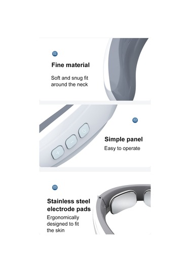 Leezsing Beyaz Usb Şarjlı Servikal Masaj Cihazı - 6 Mod Akupunktur, Tuina, Vurma 15 Dakika Otomatik Programlı Kollu Boyun Masajı Beyaz