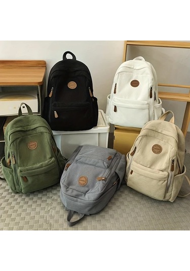 Oldfriend Kadın Yeşil Kadife Sırt Çantası - Büyük Kapasiteli Ayarlanabilir Askılı Okul Gezi Sırt Çantası Yeşil