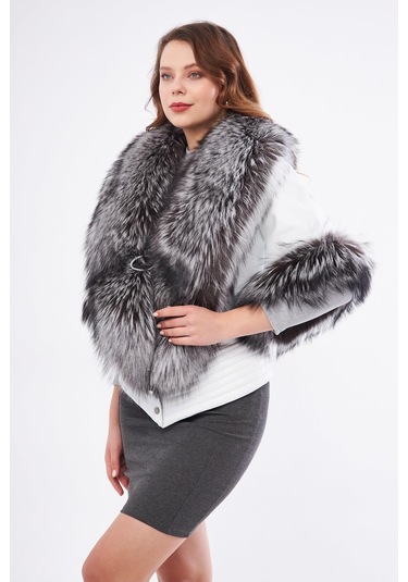 Derinss Dka1717 Hakiki Deri Kadın Beyaz Kaban/mont 001