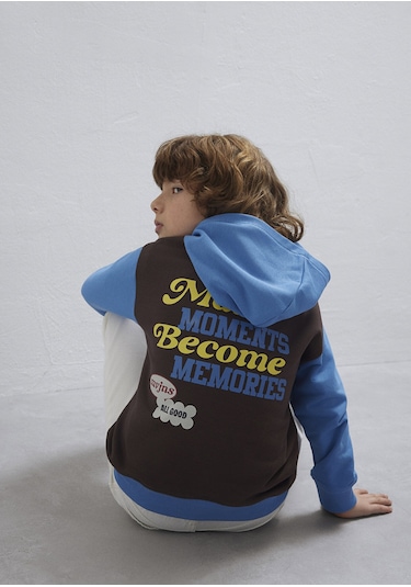 Mavi - Baskılı Kapüşonlu Mavi Sweatshirt 6s10166-70724 Mavi