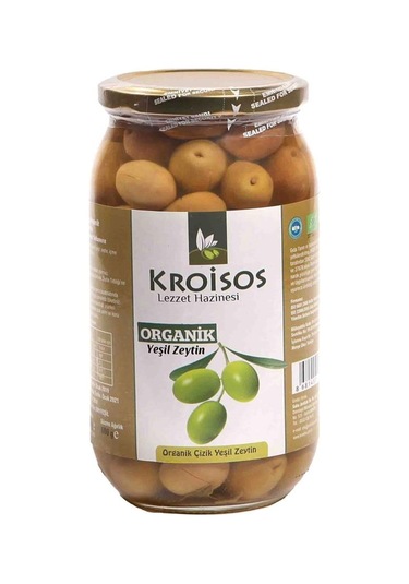 Kroisos Organik Yeşil Çizik Zeytin 600 Gr