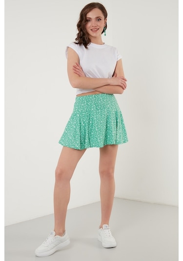 Lela Beli Lastikli Mini Şort Bayan Etek 5864024 Benetton