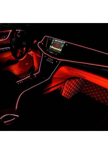 2 Metre 12V Kırmızı İp Neon İp Led Araç İçi Neon Led