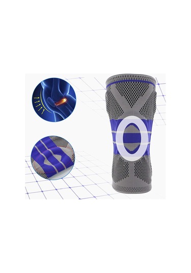 Dirsek Ve Diz Pedleri - Pc Basketbol Desteği Silikon Yastıklı Diz Pedleri Gri, M
