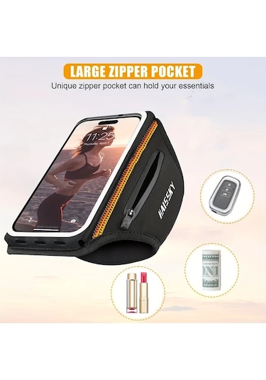 Willowhaven Siyah 3d Tasarımlı Koşu Telefon Kolluğu 6.9 İnçe Kadar Telefonlar İçin Kulaklık Cebi