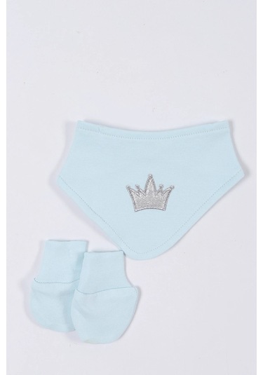 Prenses Desenli Müslin Kız Bebek Hastane Çıkışı Bebek Kıyafetleri Yenidoğan Hastane Çıkış Seti 5 Li Turkuaz