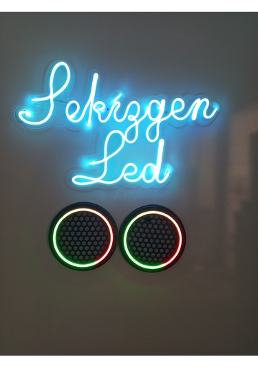 Sekizgen Led Piksel Neon Ledli 358 Mood Sese Duyarlı Kumandalı 20'lik Midrange Kapağı 1 Takım 2 Adet Kapak