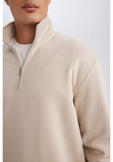 DeFacto 3 İplik Pamuklu Şardonlu İçi Polarlı Comfort Regular Fit Rahat Kalıp Dik Yaka Fermuarlı Kalın Sweatshirt D9067AXNSBG735 DeFacto 3 İplik Pamuklu Şardonlu İçi Polarlı Comfort Regular Fit Rahat Kalıp Dik Yaka Fermuarlı Kalın Sweatshirt D9067AXNSBG735