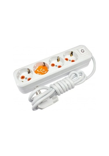 Asel 4'lü 2 Metre Anahtarlı Priz