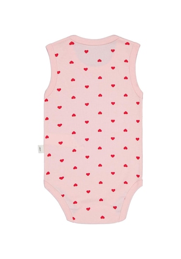 Civil Baby Kalp Baskılı 1-36 Ay Çıtçıtlı Badi Pembe
