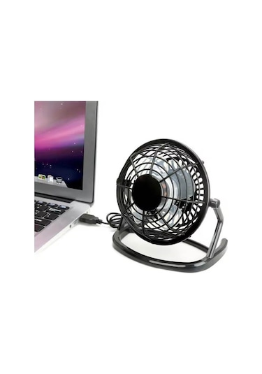 Masaüstü Usb Mini Fan - Taşınabilir Usb Vantilatör - Plastik - Siyah