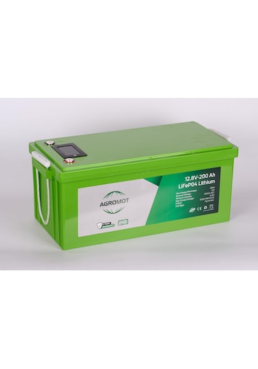 Agromot 200ah 12.8v Volt Lcd Ekran & Bluetooh Lityum Akü Lifepo4