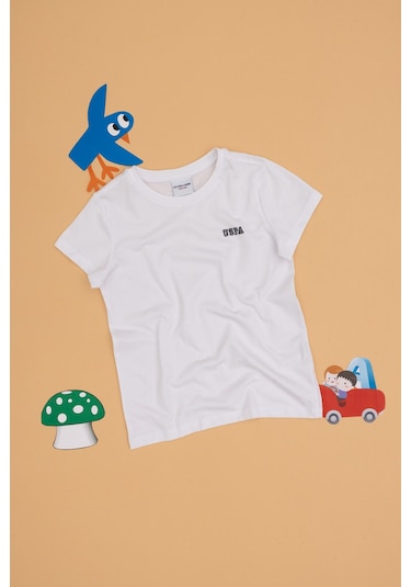 U.s. Polo Assn. Erkek Çocuk Beyaz Tişört 50313932-vr013 Beyaz
