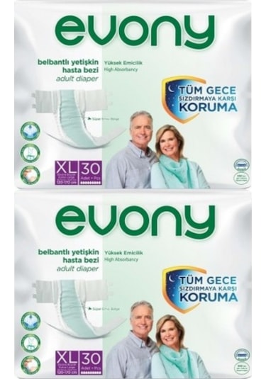 Evony Belbantlı Yetişkin Hasta Bezi Ekstra Large 30 Lu X 2 Adet