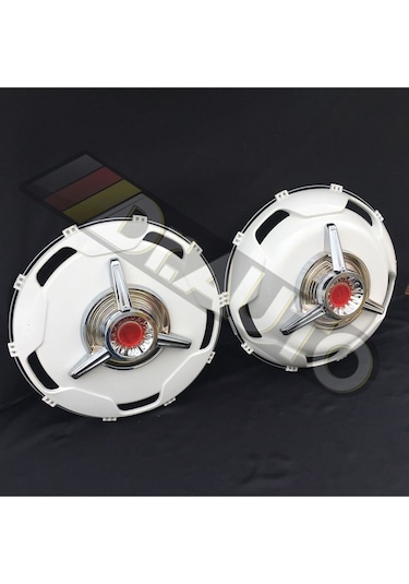 22.5 İnç Büyük Model Kırmızı Fırfırlı Jant Kapağı 4'lü Takım