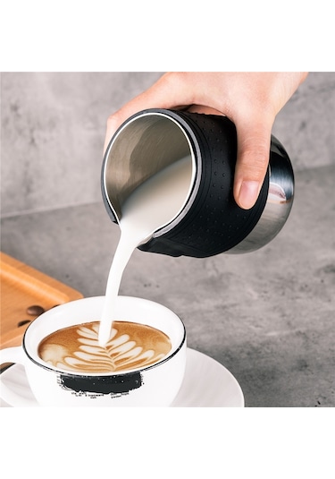 Silikon Süt Köpürtme Sürahi Espresso Kahve Barista Craft Latte Cappuccino Süt Kremi Frother Fincan Sürahi Makinesi Mavi