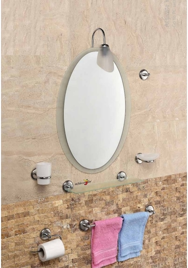 Dev Büyük 8Li 63X43Cm Otel Banyo Cafe Wc Tuvalet Lavabo Ayna Seti