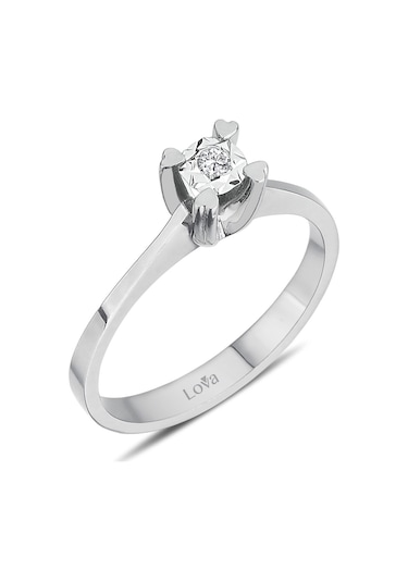 Lova 0,30 Karat Efektli Pırlanta Tektaş Yüzük - 1070091