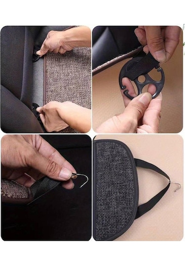 Bod Oto Koltuk Koruyucu Keten Minder Cepli 3 Lü Set Gri