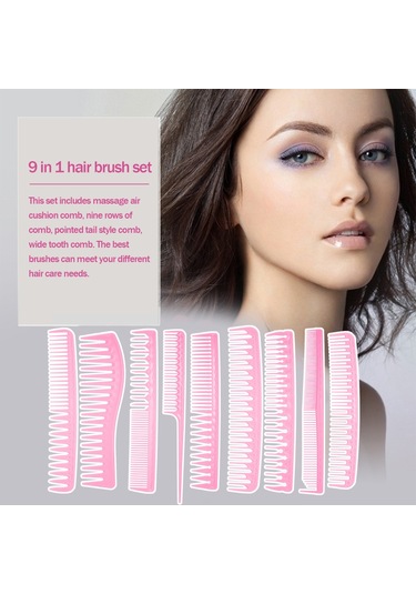 Suofeng 9 Parça Unisex Saç Fırçası & Masajlı Tarak Seti - Islak/kuru Şekillendirme, Dolaşma Önleyici Ev & Salon Bakımı İçin