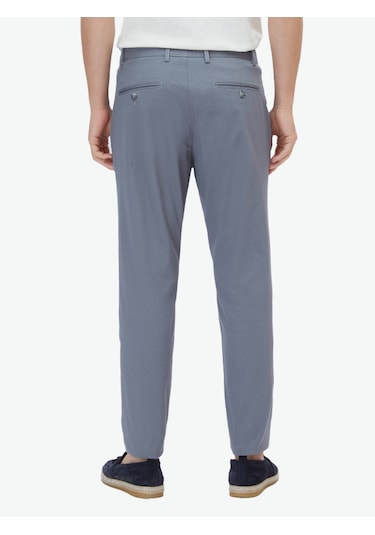Kip Gri Dokuma Regular Fit Casual Pamuk Karışımlı Pantolon Gri