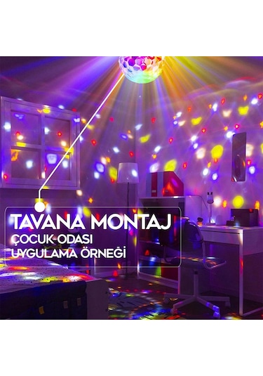 Ayt Ledx Gm-0803b Sihirli Led Dönen Disko Topu Hoparlör Kablosuz Usb Mp3 Bluetooth Kumandalı 360 Derece Gece Lambası