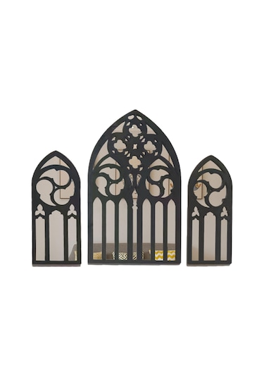 Suntek 3 Parça Gotik Duvar Aynaları Barok Rustik Stil-a