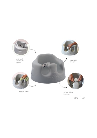 Bumbo Floor Seat , 03-12 Aylık Bebekler Için Koltuk (Cool Grey)