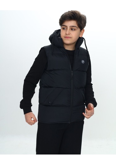 14093 Toontoy Erkek Çocuk Göğsü Armalı Şişme Yelek 14093 Siyah