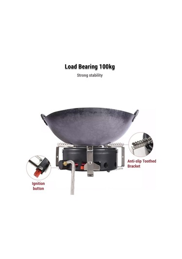 Pazly Kamp Sobası Yüksek İrtifa Kızılötesi Taşınabilir Rüzgara Dayanıklı, Y25174 Siyah Siyah