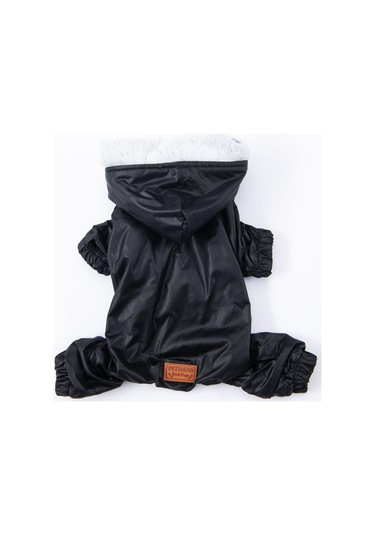 Siyah Kürklü Orta Büyük Tulum Yağmurluk Köpek Kıyafeti Köpek Yağmurluğu 18-40 Kg Arası Orta Büyük Irklar