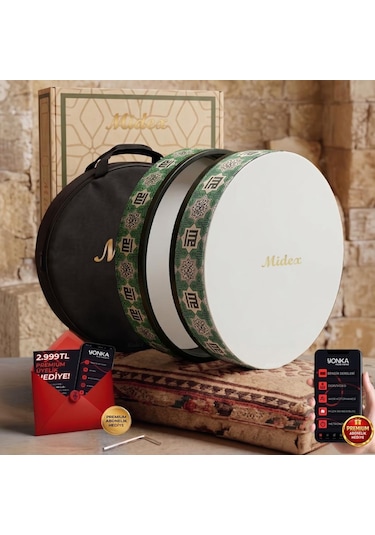 Midex Br-411 Kaliteli Bendir Def Akort Ayarlı El Tutma Oyuklu Çantalı