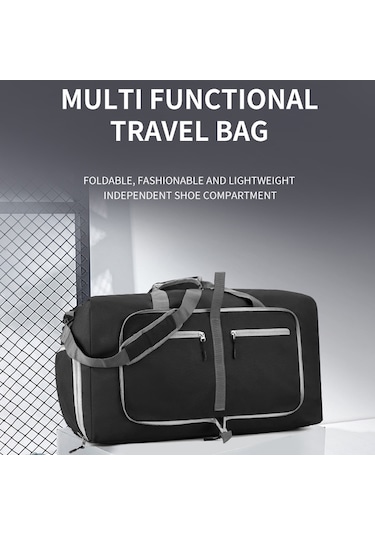 Ayakkabı Bölmeli Spor Çantası Bagajda Taşıma Seyahat Mavi Mavi