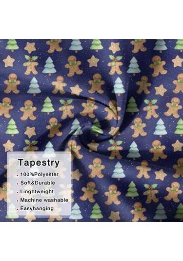 Noel Desenli 50x50 İnç Kare Duvar Halısı, Yumuşak Kumaş, Oturma Ve Yatak Odası Süslemesi İçin