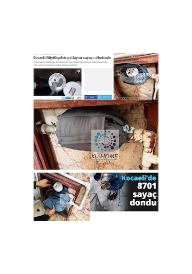 Ev Su Saati Sayaca Kar Kış - Don (Donmaya) Karşı Koruma Isı Ceket