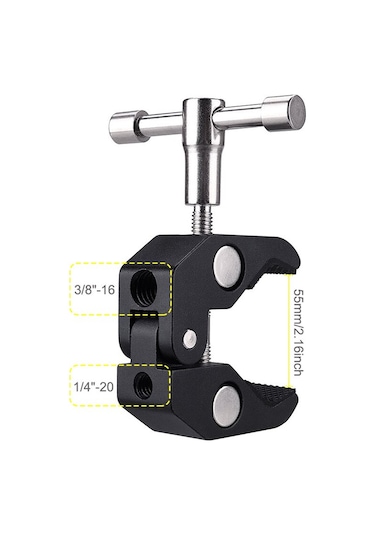 Ayex Dual Ball Heads Magic Arm + Super Crab Clamp Kelepçe