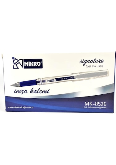 Mikro Mk-8526 Jel Mürekkep 1 Mm İmza Kalemi 12 Li Paket Mavi