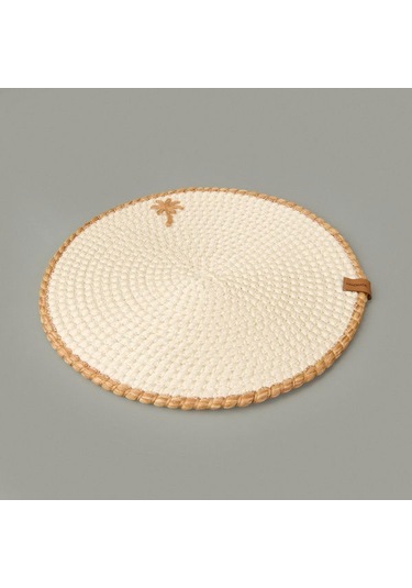 Evidea Soft Palm Nakışlı Supla - Ekru - 33x33 Cm Ekru