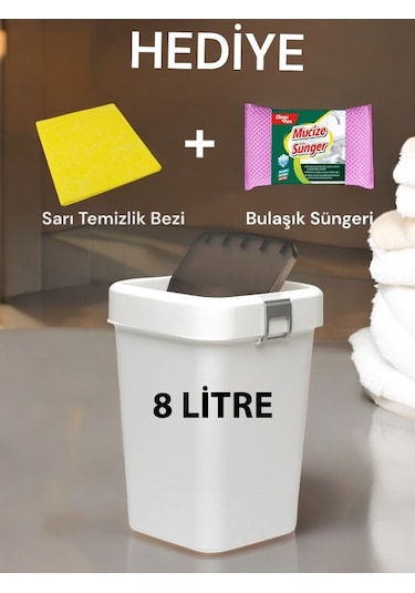 Technow Motek Cob-410b 8 Litre Çöp Kutusu Kovası + Temizlik Seti Antasit