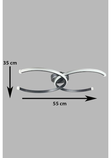 Duru Gri Renk Salon Mutfak Hol Beyaz Led 2 Li Avize GRİ RENK